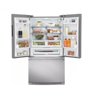 FREESTANDING FRENCH DOOR REFRIGERATOR WITH 21.6 CU. FT., 2 GLASS SHELVES, DUAL ICE MAKER, IN STAINLESS STEEL- 36''