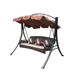 3 SEATER METAL GARDEN SWING HAMMOCK WITH REMOVABLE WITH CANOPY, FOR PATIO TERRACE