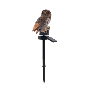 SOLAR LANDSCAPE LIGHT, LONG LIFE SPAN AUTOMATIC OWL- BROWN