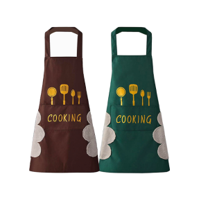 COTTON APRON WITH ZIPPER, SLEEVELESS, HOUSEHOLD GARMENT, KITCHEN- MULTICOLOR