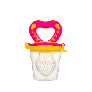 NIPPLE FEEDER BABY FRUIT NIPPLE FOOD- YELLOW PINK