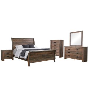 COSTER 5-PIECE QUEEN PANEL WOOD BEDROOM SET