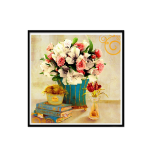 HANDMADE 5D DIAMOND FLOWER POT MOSAIC PATTERN HOME DECOR, FLOWER POT NEW YEAR GIFT 30*30CM